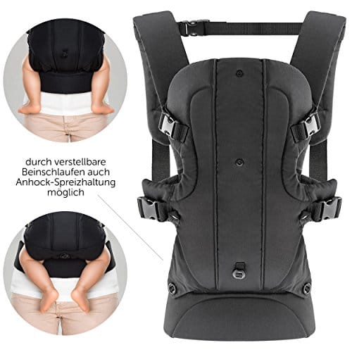 Fillikid - Ergonomische Babytrage / Kindertrage 4in1 - Bauchtrage, Rückentrage, variable Blickrichtung / mitwachsend, verstellbar - für Neugeborene & Kleinkinder (3,5-15 kg)